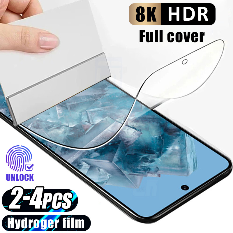 Google Pixel 8A - 2-4buah silikon fleksibel hidrogel Film lunak