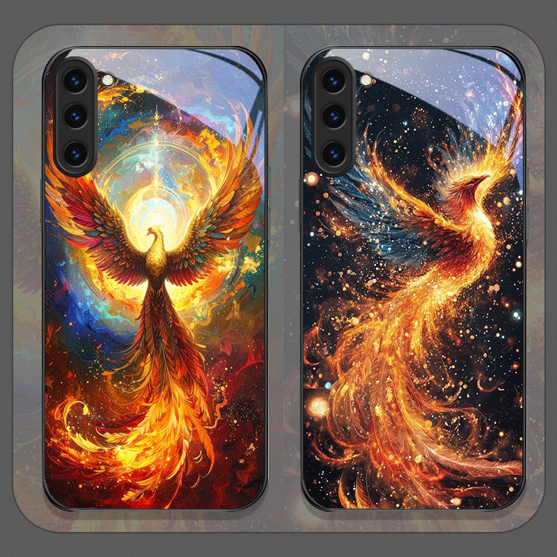 Samsung Galaxy S25 - Casing Ponsel Kaca Tempered Pola Bulu