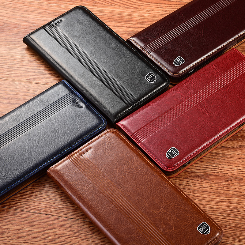 Realme Gt 6 - Casing Ponsel Kulit Asli Retro untuk