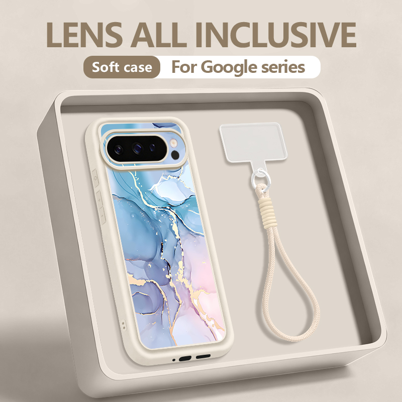Google Pixel 8A - Casing Ponsel TPU Pola Marmer untuk