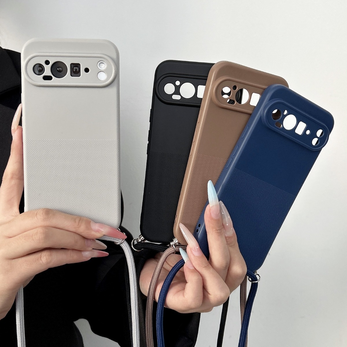 Google Pixel 8A - Casing Ponsel TPU Matte dengan Tali