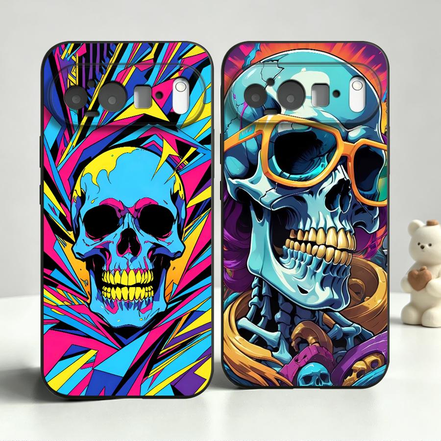 Casing Tengkorak Seni Pop Neon - Google Pixel 8A ulasan dan harga