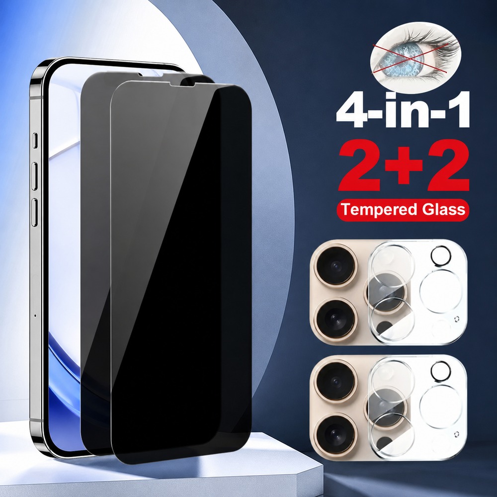 2+2PCS Kaca Tempered Privasi U - Realme Gt 6 ulasan dan harga